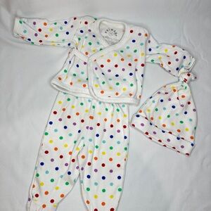 Primary Rainbow Polka Dot Baby Outfit